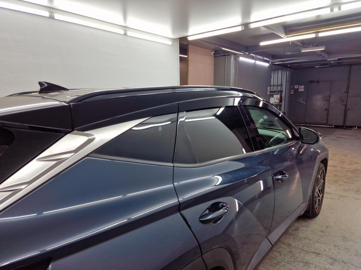 Дефлекторы окон 2D 6 шт. (под наклоном) (короткая база) для Hyundai Tucson IV Рестайлинг