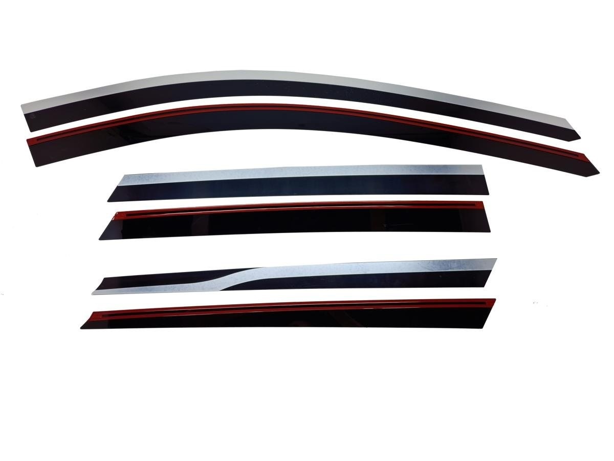 Дефлекторы окон 2D с хром накладками 6 шт. для Soueast S09 I