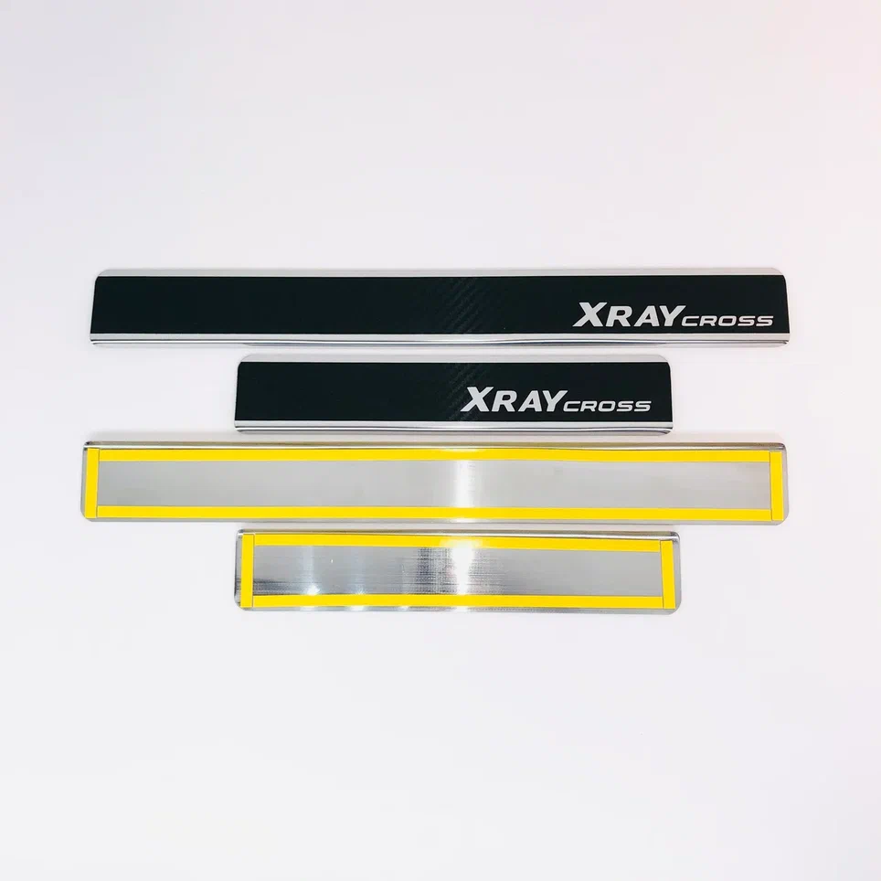 Накладки на пороги нержавеющая сталь под карбон 4шт. для LADA (ВАЗ) XRAY I