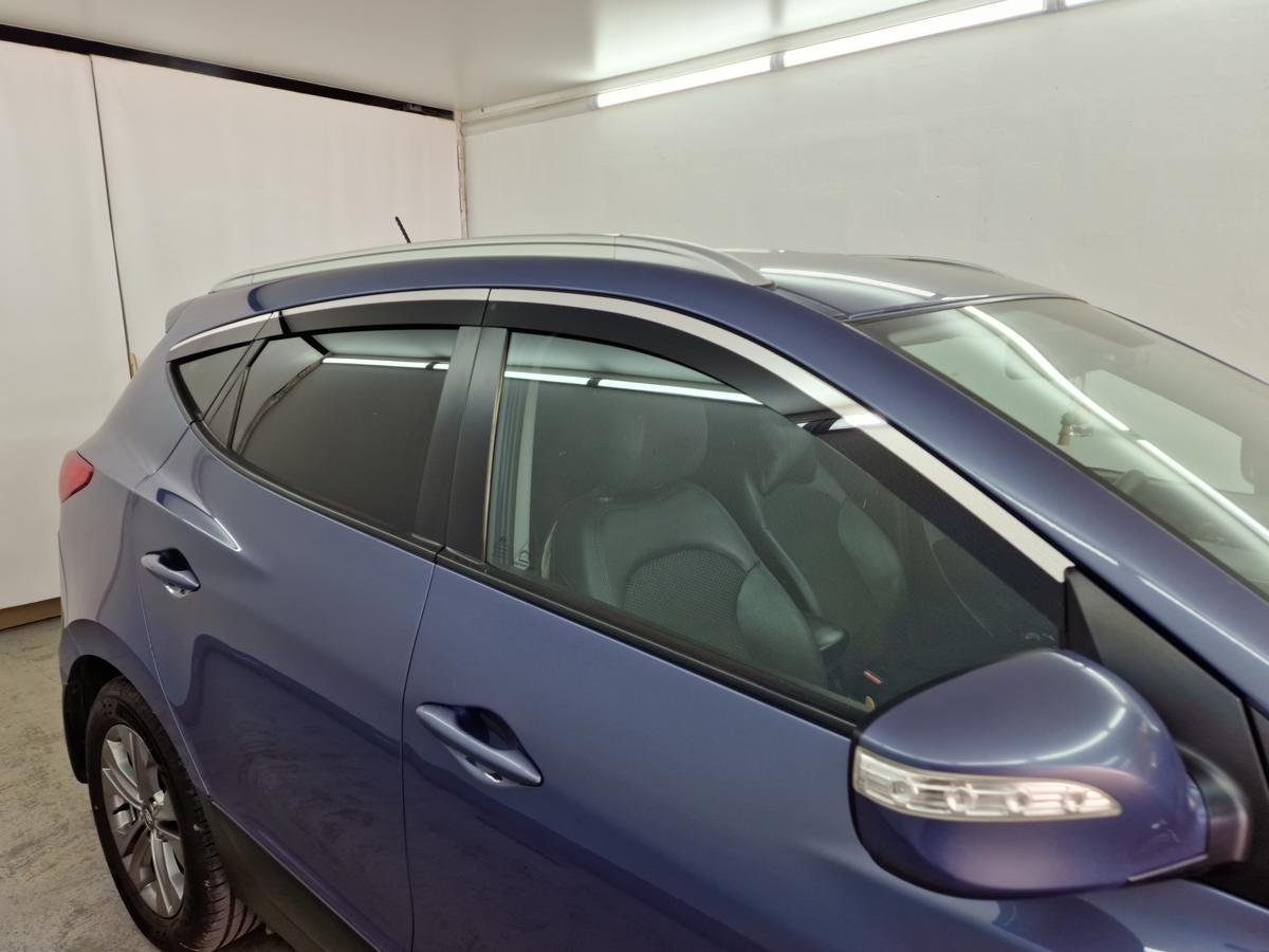 Дефлекторы окон 2D с хром накладками 6 шт. для Hyundai ix35 I Рестайлинг