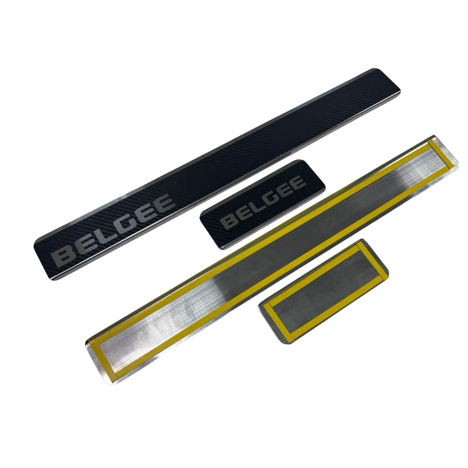 Накладки на пороги нержавеющая сталь под карбон 4шт. для Geely Belgee X50