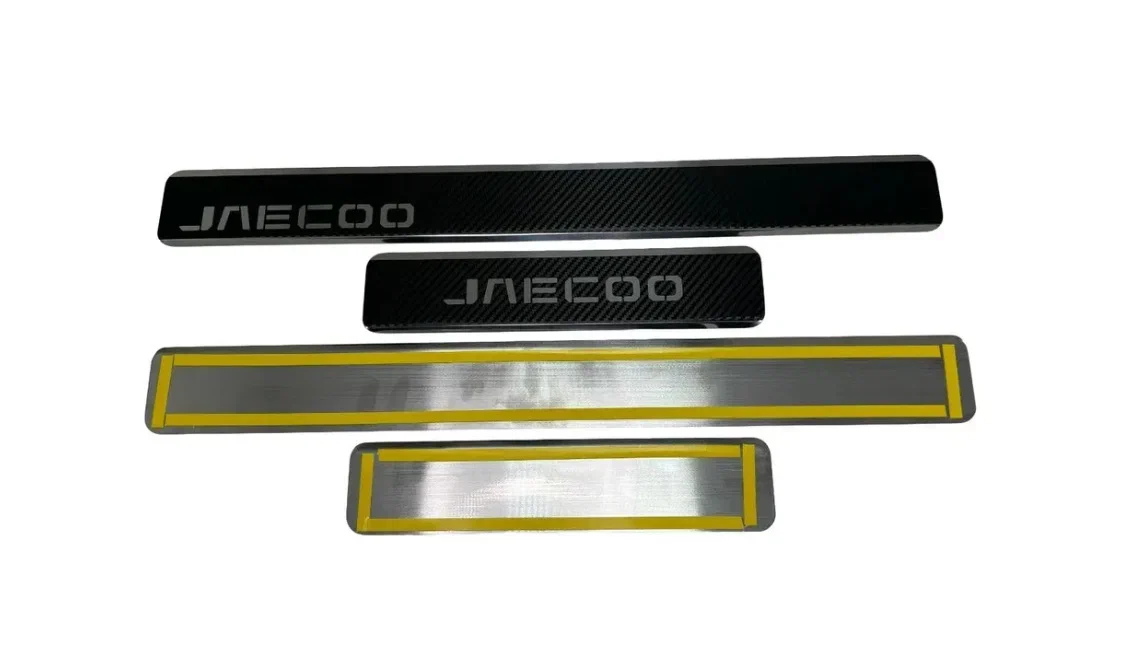 Накладки на пороги нержавеющая сталь под карбон 4шт. для Jaecoo J7
