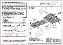 Защита картера и КПП (2 части) для Hyundai Equus II Рестайлинг