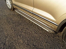 Пороги алюминиевые "Slim Line Silver" 1920 мм для Volkswagen Touareg III Рестайлинг