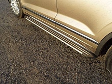 Пороги алюминиевые "Slim Line Silver" 1920 мм для Volkswagen Touareg III Рестайлинг