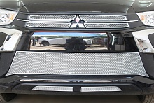Комплект сеток chrome верх 4 части, низ 2 части, центр для Mitsubishi ASX I Рестайлинг 2