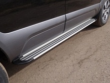 Пороги алюминиевые "Slim Line Silver" 1720 мм для Audi Q3 I (8U) Рестайлинг