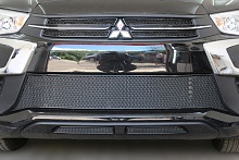 Комплект сеток black верх 4 части, низ 2 части, центр для Mitsubishi ASX I Рестайлинг 2
