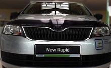 Дефлектор капота темный для Skoda Rapid I Рестайлинг